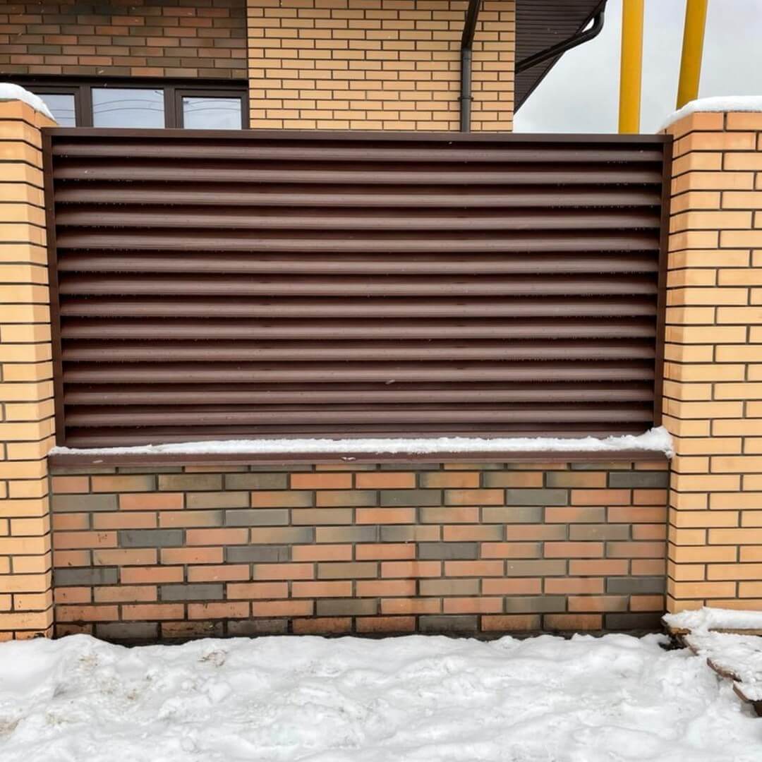 Забор-жалюзи ral8017/8017 шоколад двухсторонний фото6 в Новороссийске
