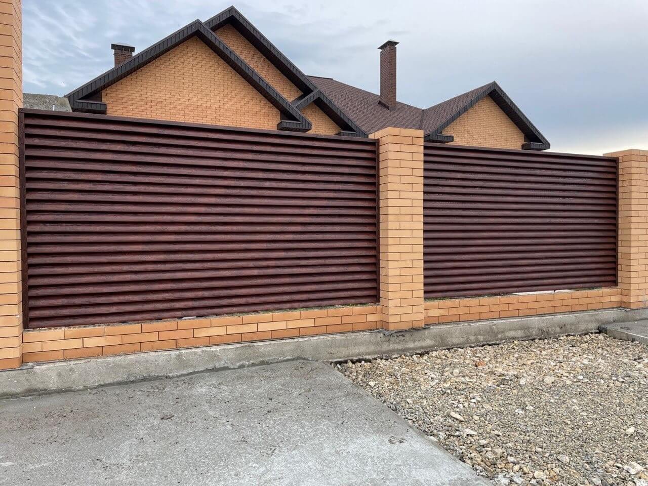 Забор с ламелями Еврожалюзи 53м SteelArt Античный Дуб фото4 в Новороссийске