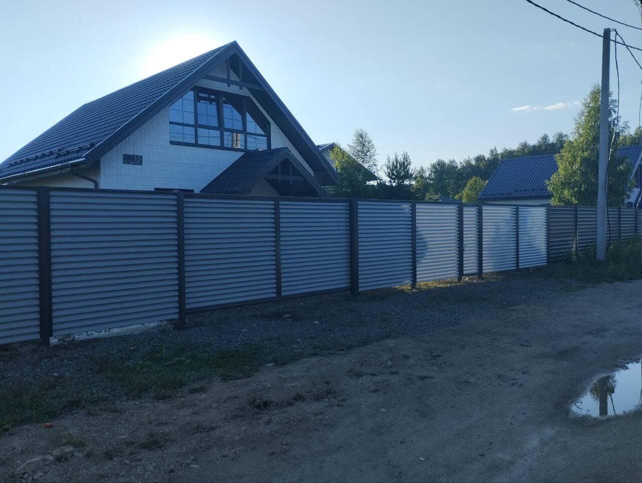 Забор из ламелей еврожалюзи 20м RAL7004 Серый фото 3 в Новороссийске