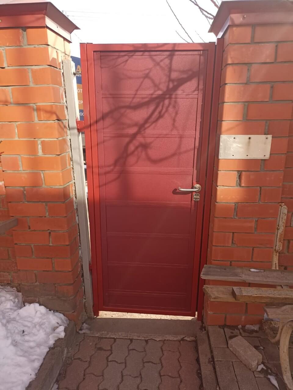 Ворота и калитка из металлопланкена 4м RAL3005 Красное Вино, Стальной Бархат фото 2 в Новороссийске