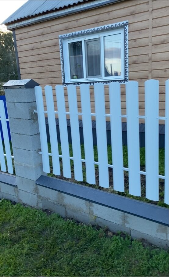 Забор из евроштакетника 16м RAL9003/9003 Белый двусторонний фото 2 в Новороссийске