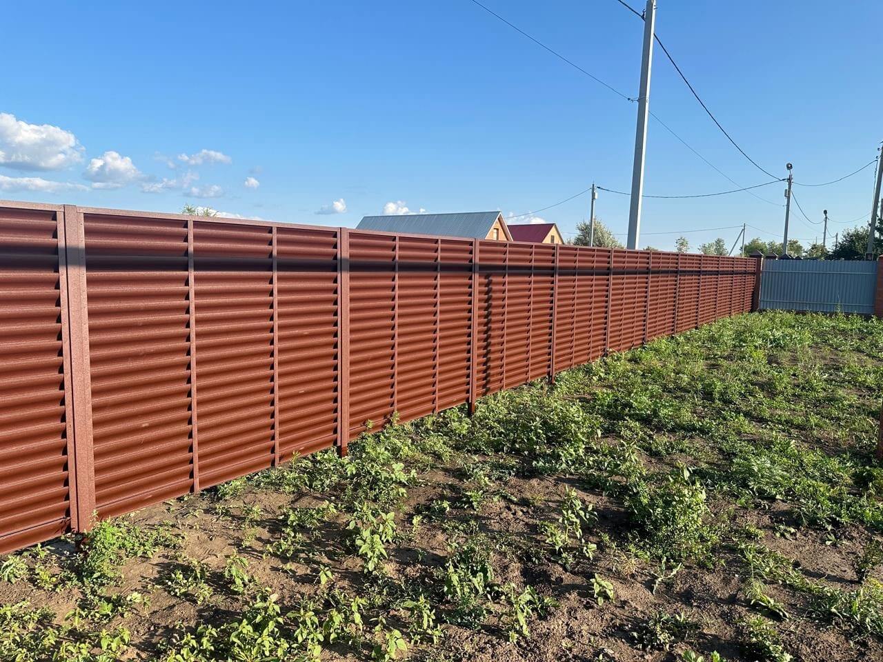 Забор из ламелей Еврожалюзи 53м RAL8017/8017 Шоколад двусторонний МАТТЕ в Новороссийске