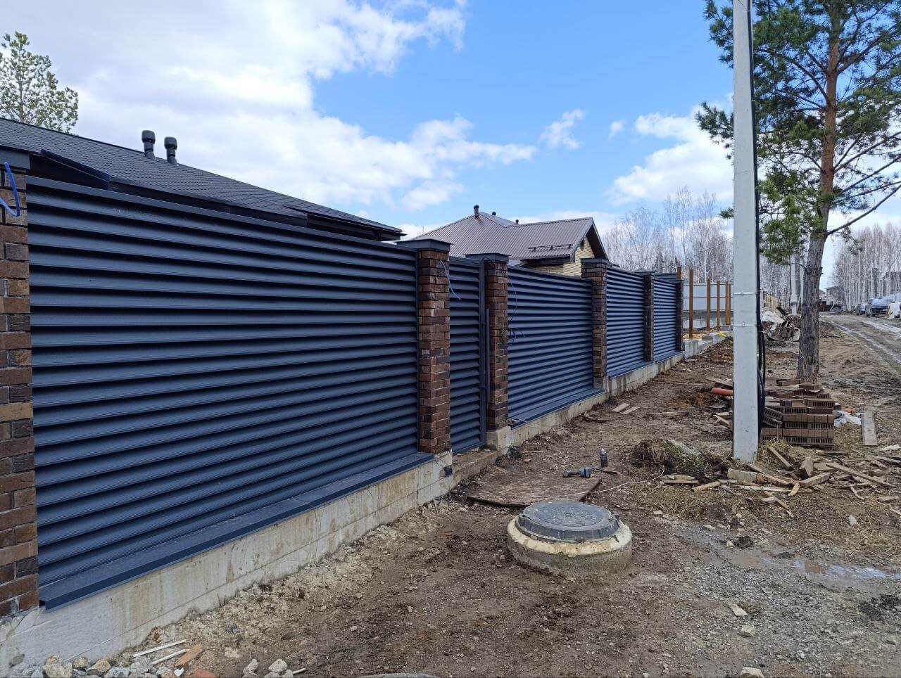 Забор из ламелей Еврожалюзи 34м RAL7024 Серый Графит МАТТЕ фото 1 в Новороссийске