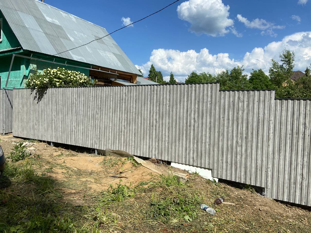 Забор из профнастила НС-10 42м Светлая Береза SteelArt фото 7 в Новороссийске
